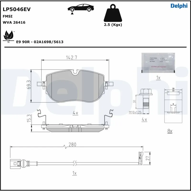 Brake Pad Set, disc brake LP5046EV