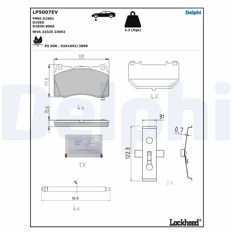 Brake Pad Set, disc brake LP5007EV