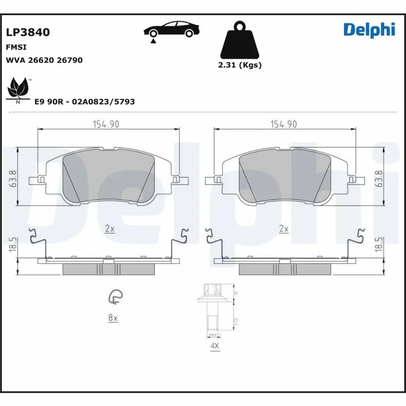 Brake Pad Set, disc brake LP3840