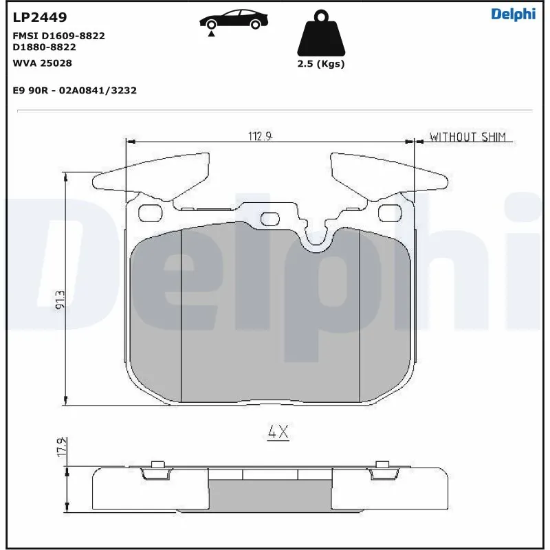 Brake Pad Set, disc brake LP2449
