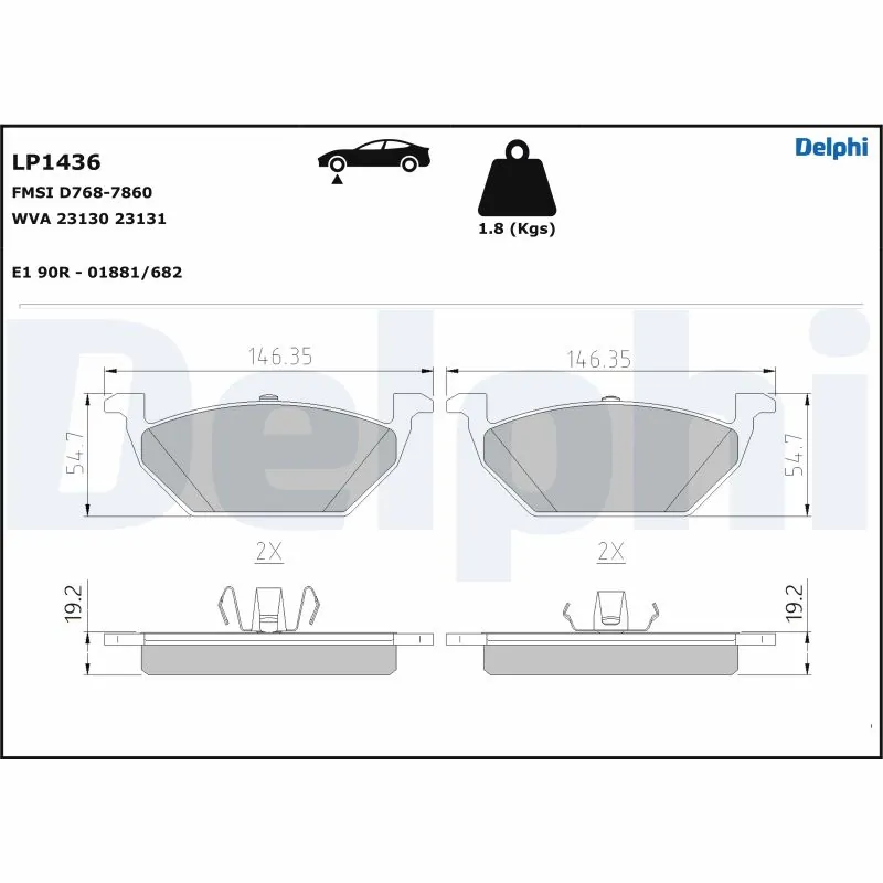 Brake Pad Set, disc brake LP1436