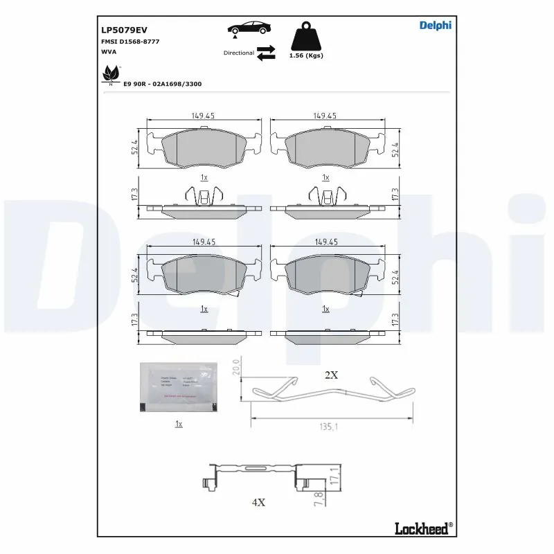 Brake Pad Set, disc brake LP5079EV