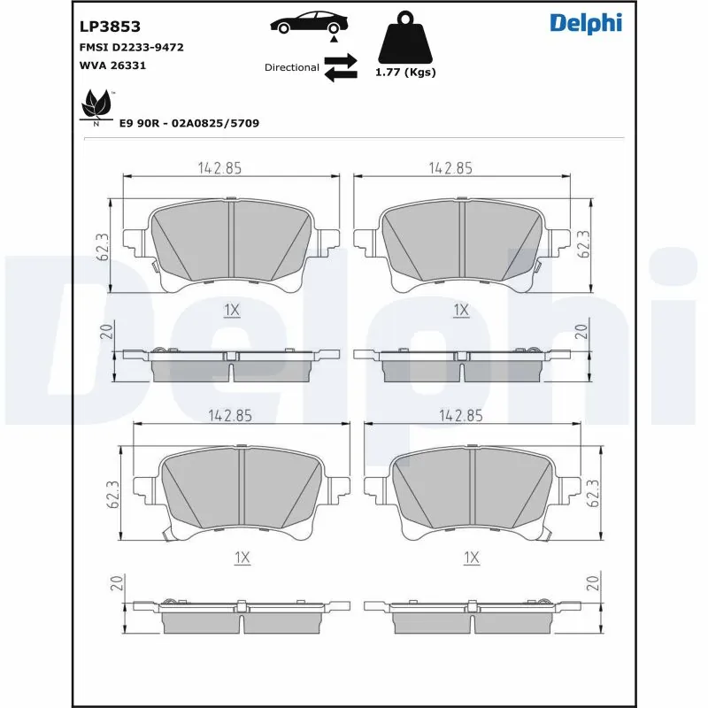 Brake Pad Set, disc brake LP3853