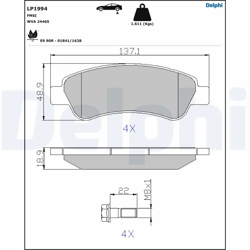 Brake Pad Set, disc brake LP1994