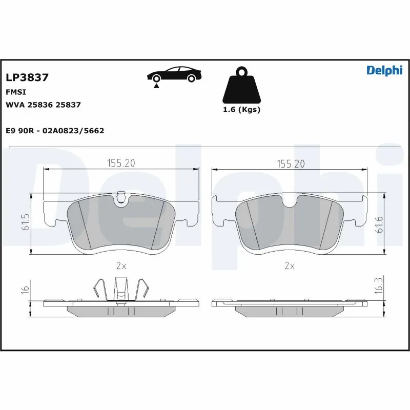 Brake Pad Set, disc brake LP3837