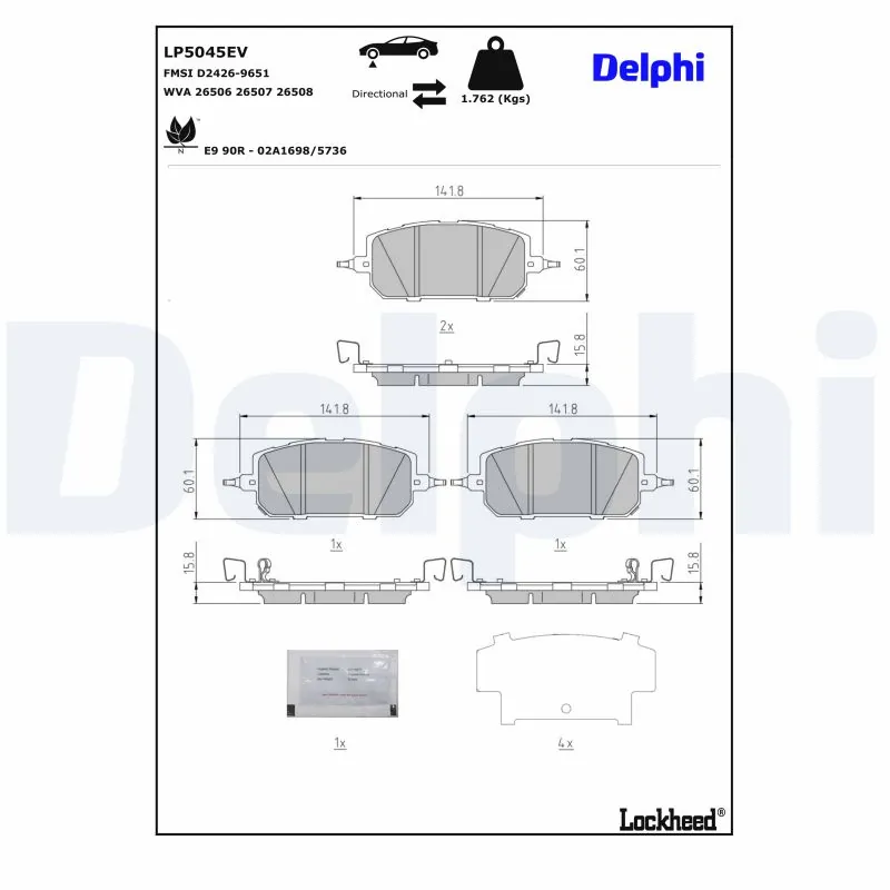 Brake Pad Set, disc brake LP5045EV