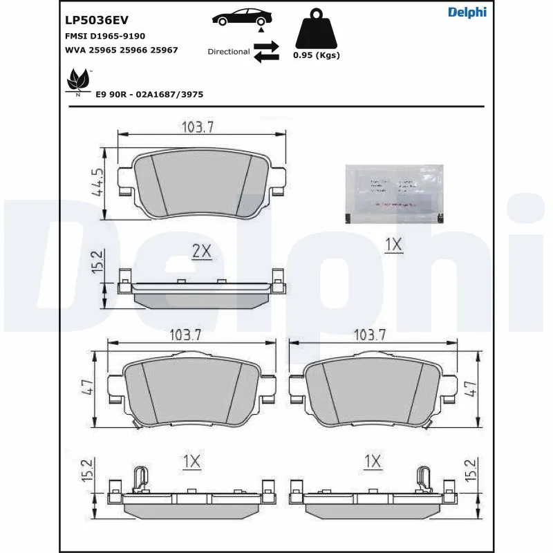 Brake Pad Set, disc brake LP5036EV