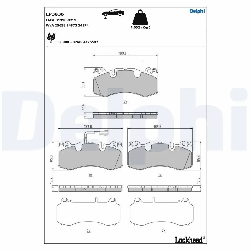 Brake Pad Set, disc brake LP3836