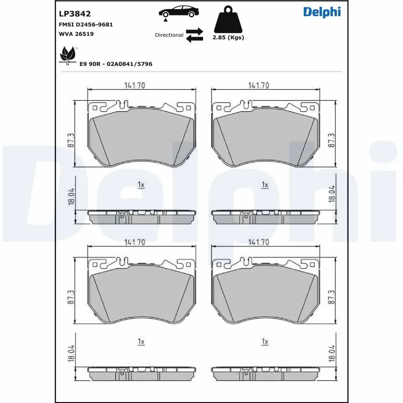 Brake Pad Set, disc brake LP3842