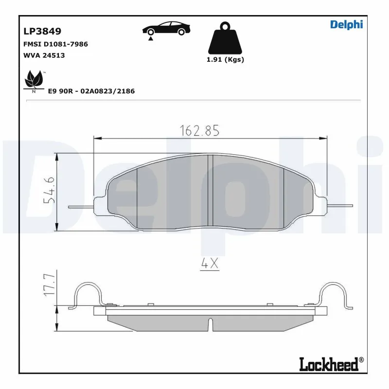 Brake Pad Set, disc brake LP3849