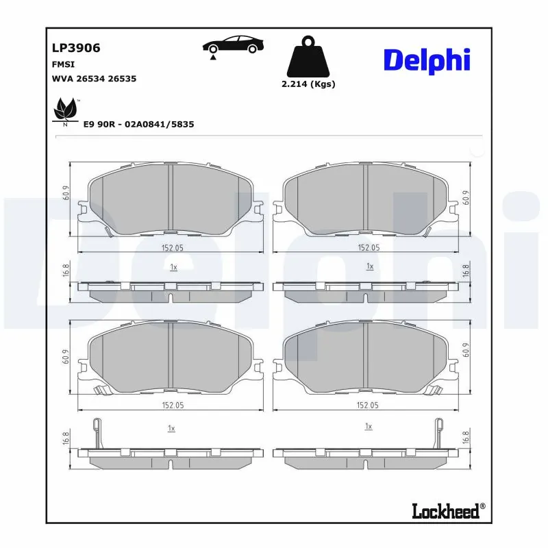 Brake Pad Set, disc brake LP3906