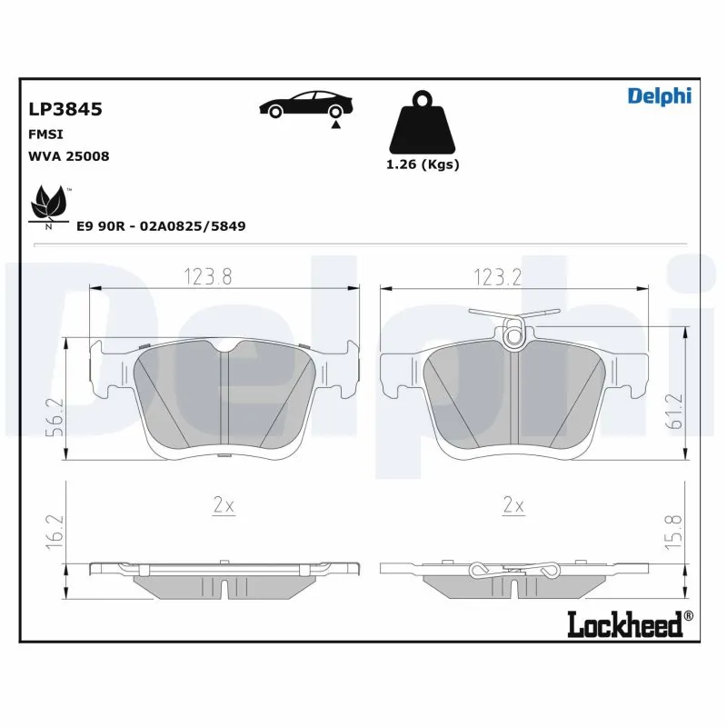 Brake Pad Set, disc brake LP3845