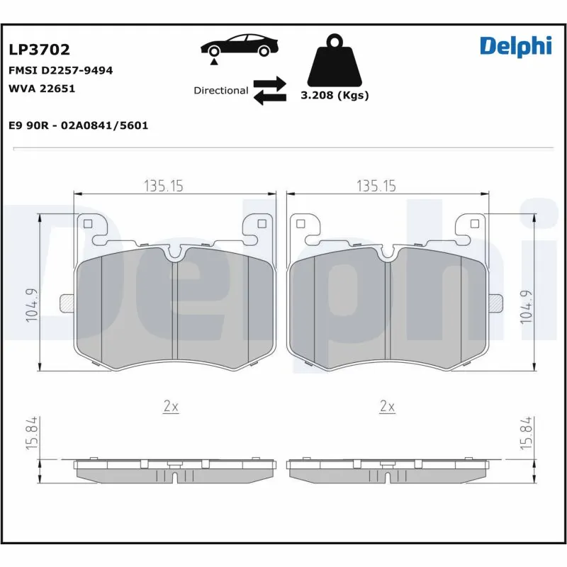Brake Pad Set, disc brake LP3702