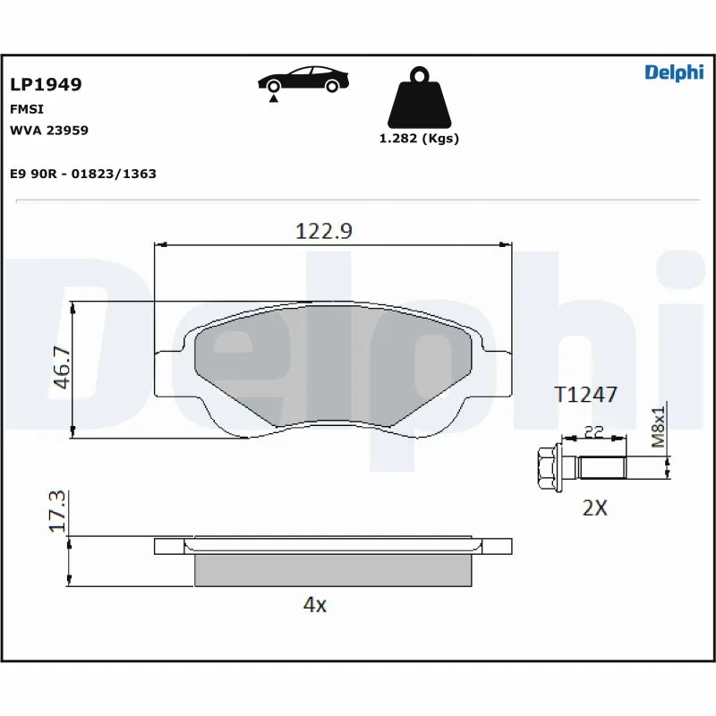 Brake Pad Set, disc brake LP1949