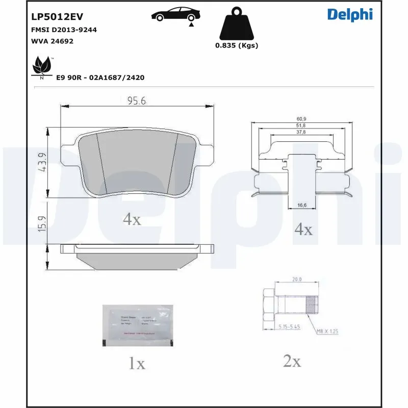 Brake Pad Set, disc brake LP5012EV