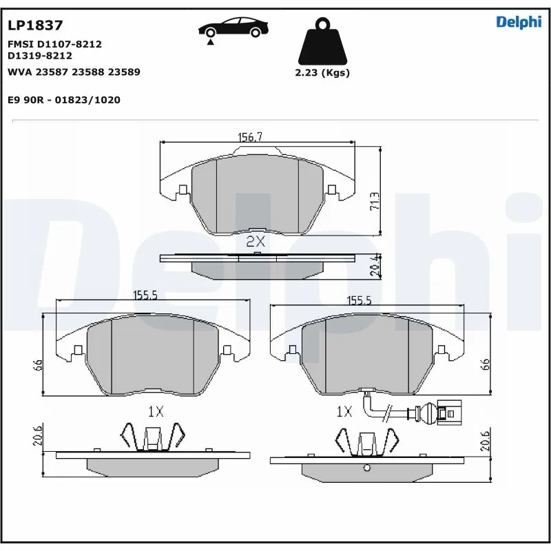 Brake Pad Set, disc brake LP1837