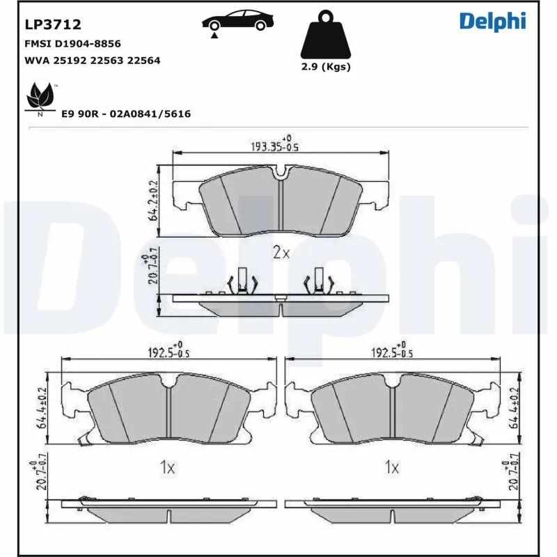 Brake Pad Set, disc brake LP3712