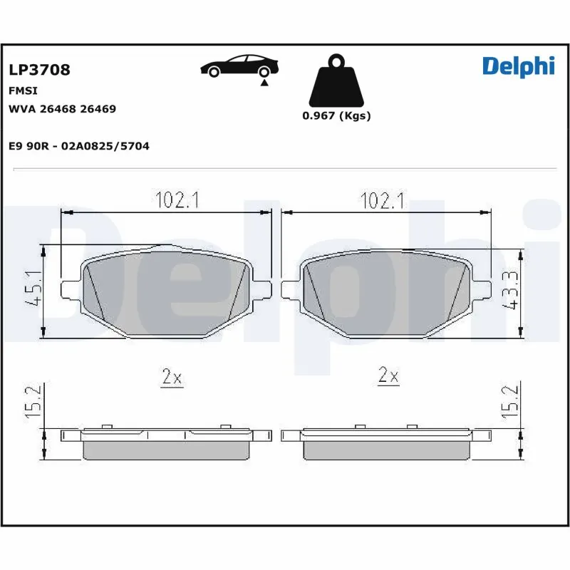 Brake Pad Set, disc brake LP3708