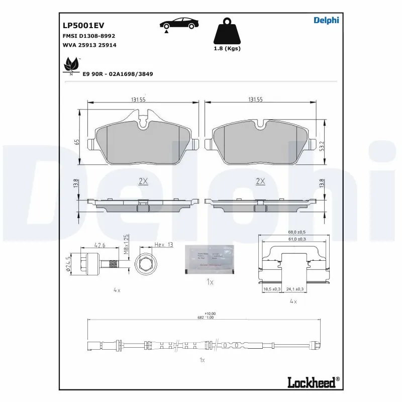 Brake Pad Set, disc brake LP5001EV