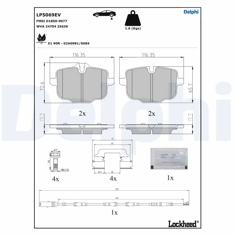 Brake Pad Set, disc brake LP5069EV