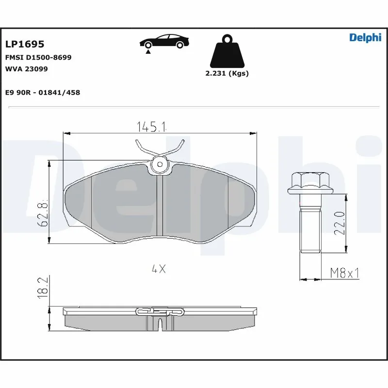 Brake Pad Set, disc brake LP1695