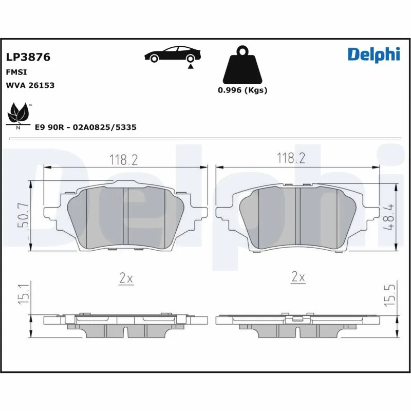 Brake Pad Set, disc brake LP3876