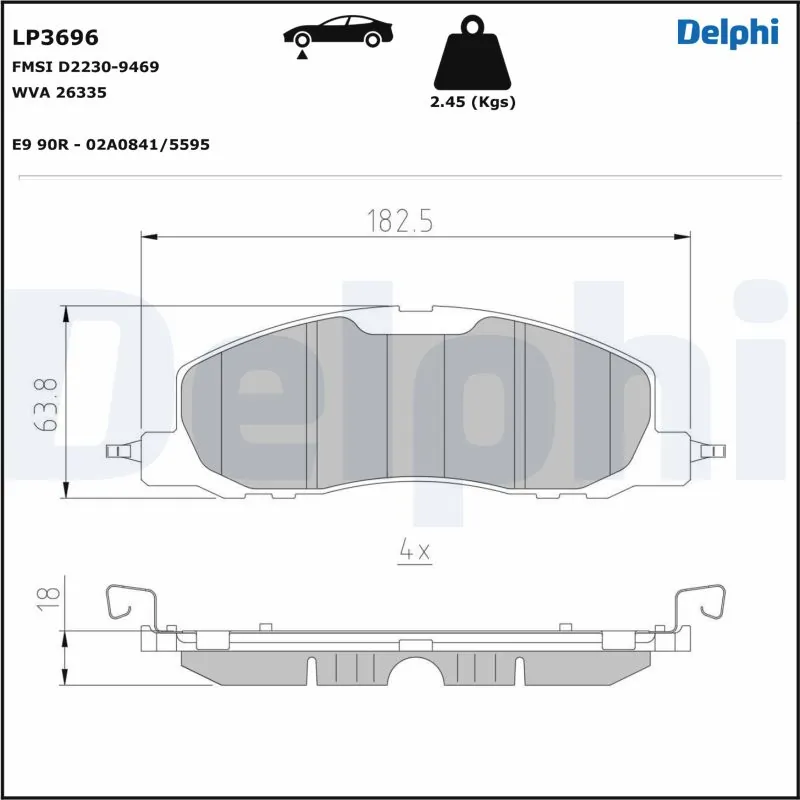 Brake Pad Set, disc brake LP3696