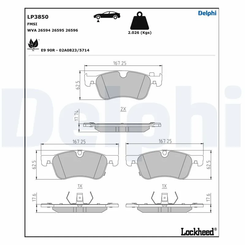 Brake Pad Set, disc brake LP3850