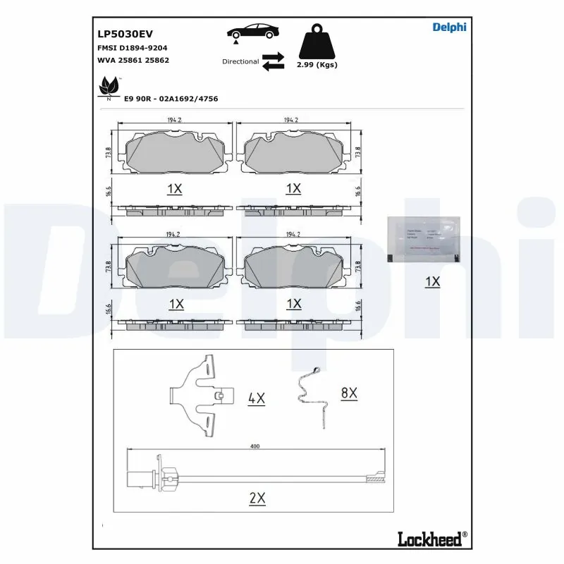 Brake Pad Set, disc brake LP5030EV