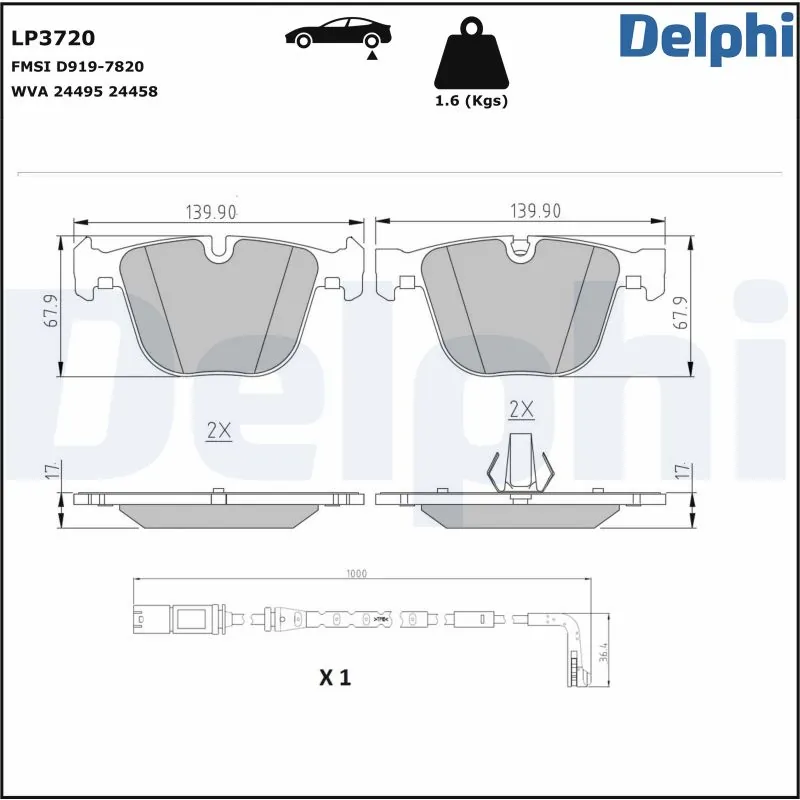 Brake Pad Set, disc brake LP3720