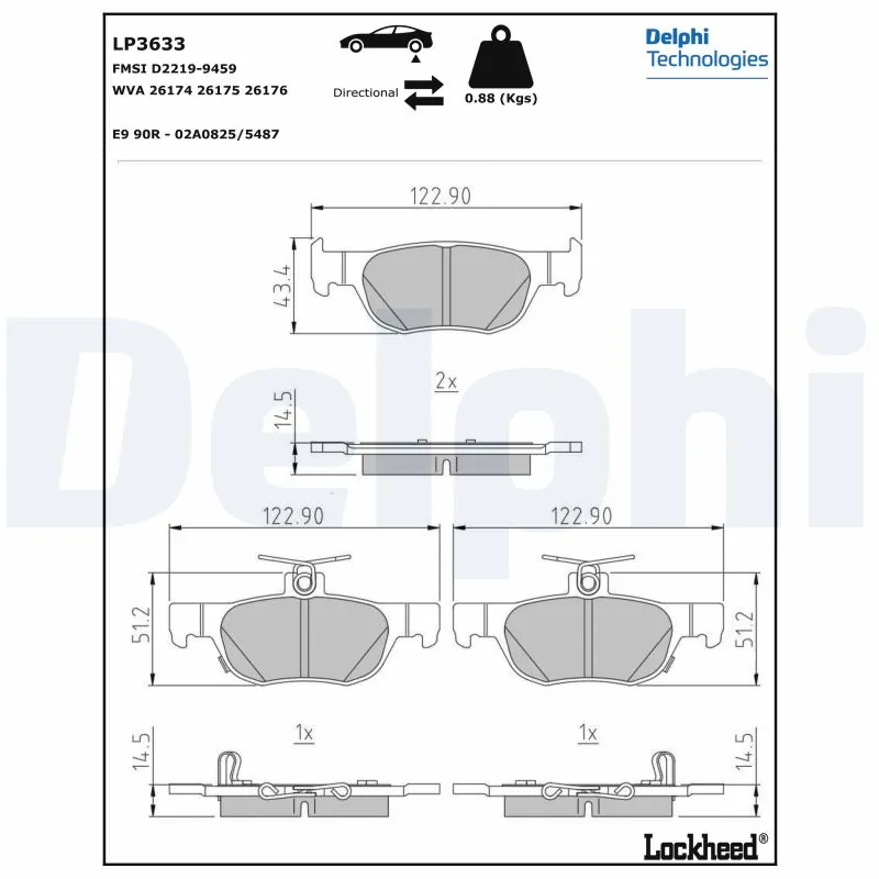 Brake Pad Set, disc brake LP3633