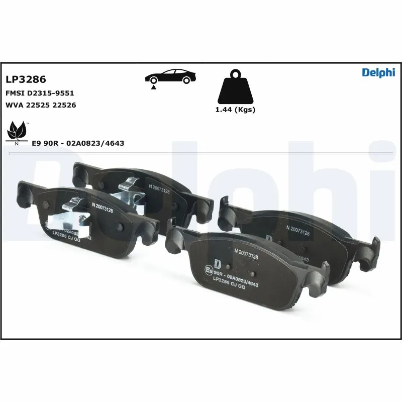 Brake Pad Set, disc brake LP3286