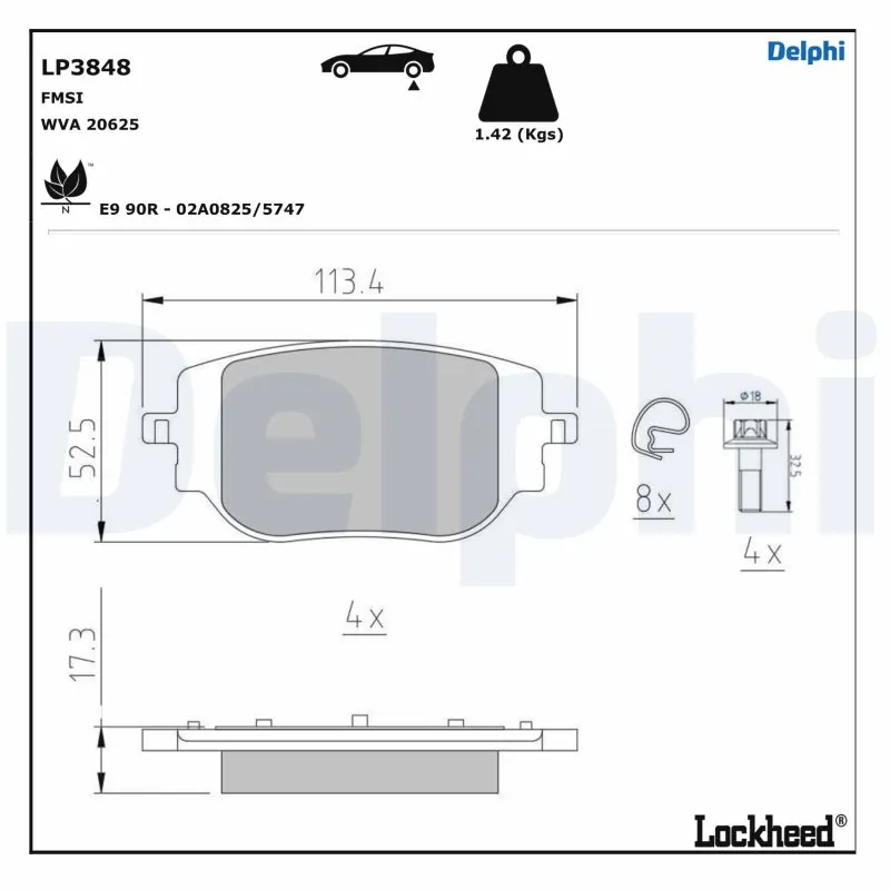 Brake Pad Set, disc brake LP3848
