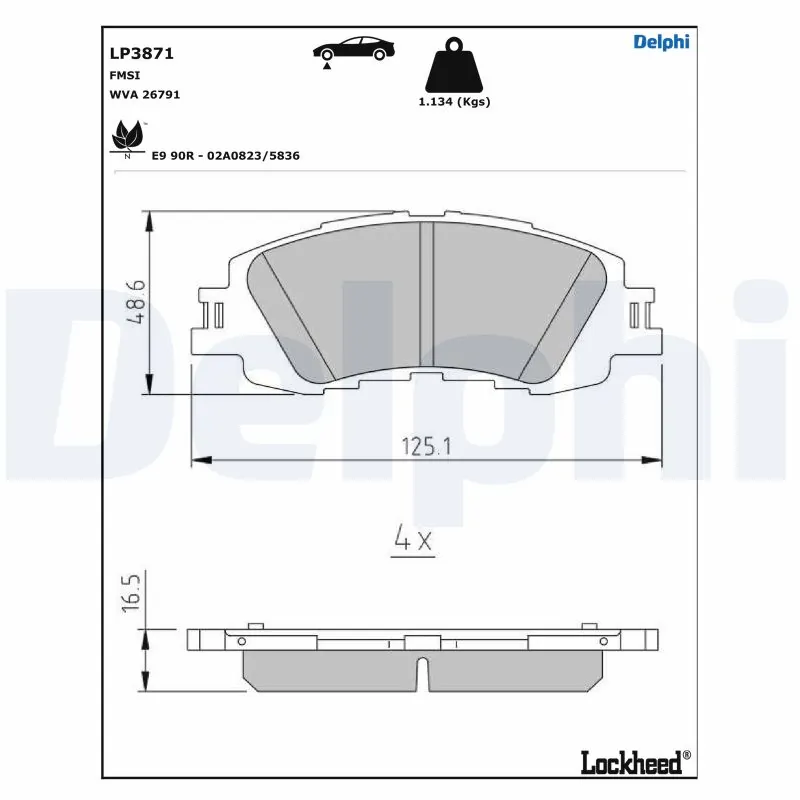 Brake Pad Set, disc brake LP3871