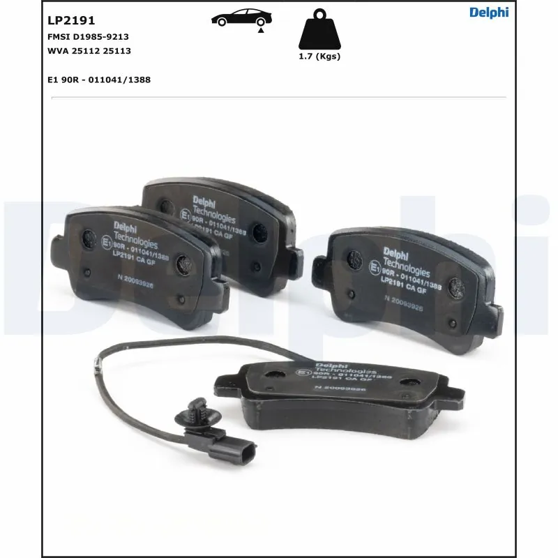 Brake Pad Set, disc brake LP2191