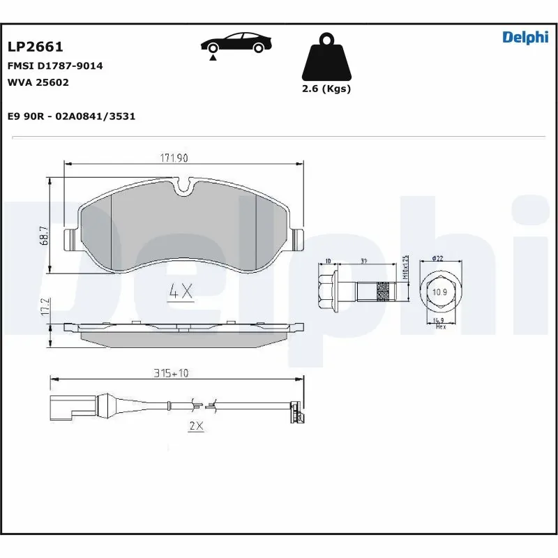 Brake Pad Set, disc brake LP2661