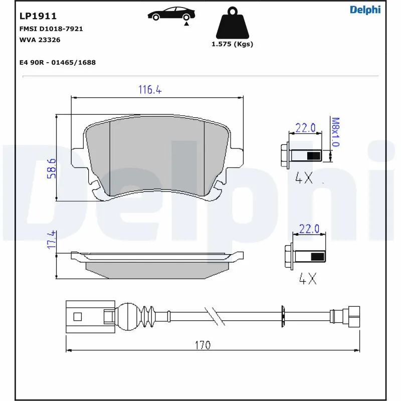 Brake Pad Set, disc brake LP1911