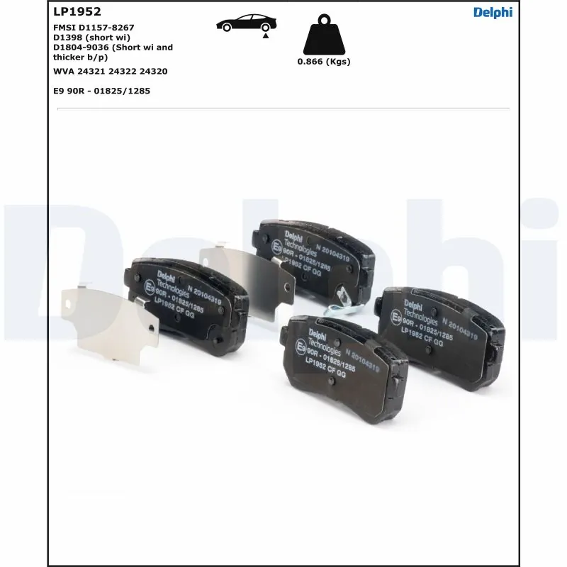 Brake Pad Set, disc brake LP1952