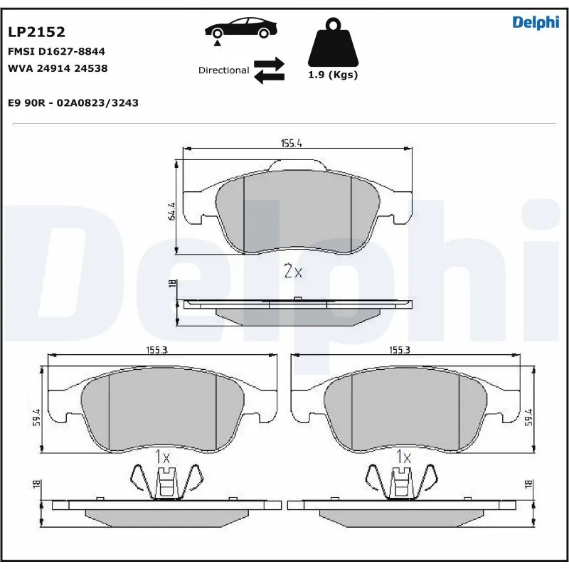 Brake Pad Set, disc brake LP2152