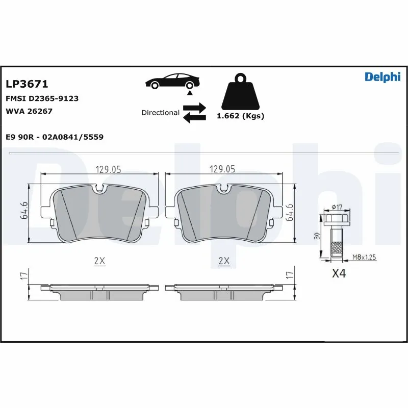 Brake Pad Set, disc brake LP3671