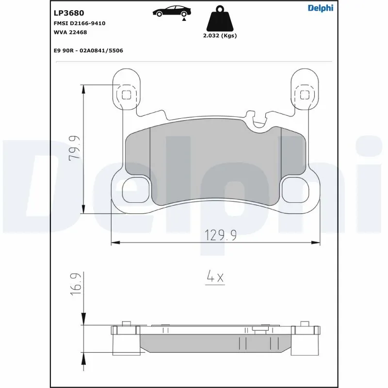 Brake Pad Set, disc brake LP3680