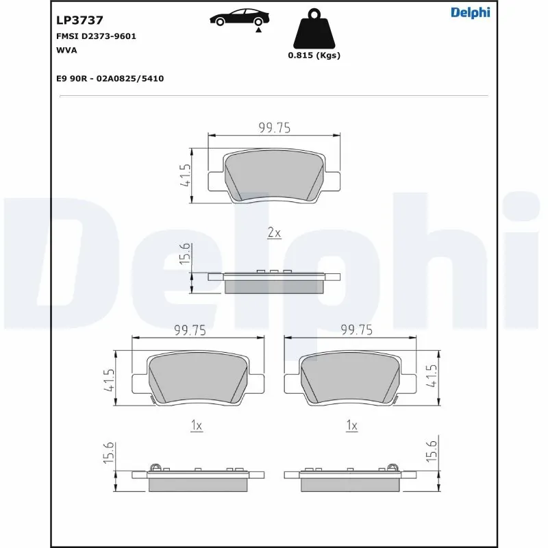 Brake Pad Set, disc brake LP3737