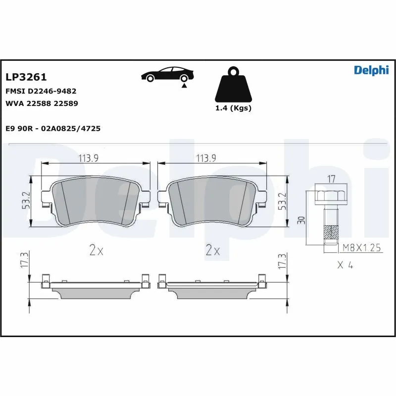 Brake Pad Set, disc brake LP3261