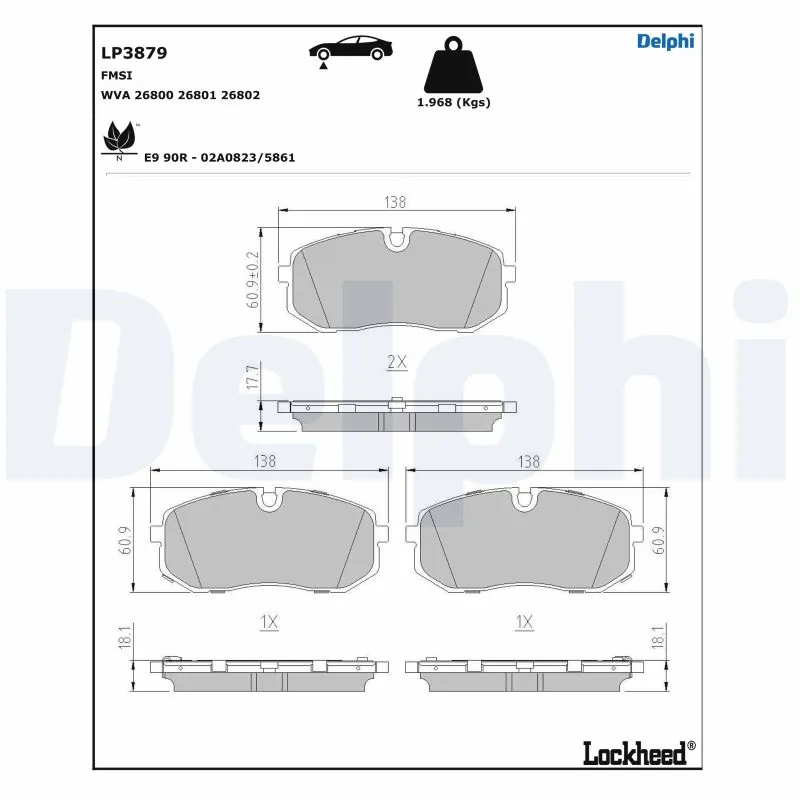 Brake Pad Set, disc brake LP3879