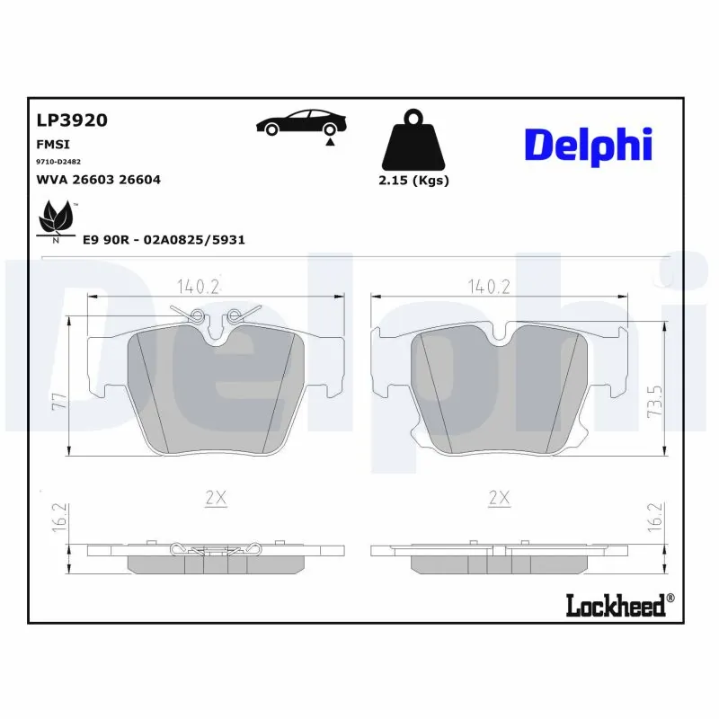 Brake Pad Set, disc brake LP3920