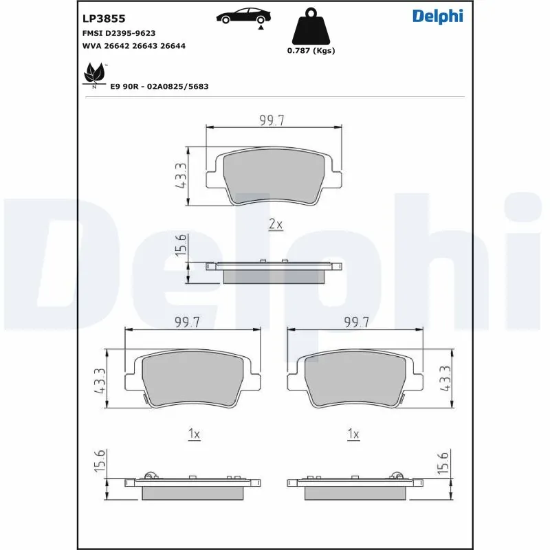 Brake Pad Set, disc brake LP3855