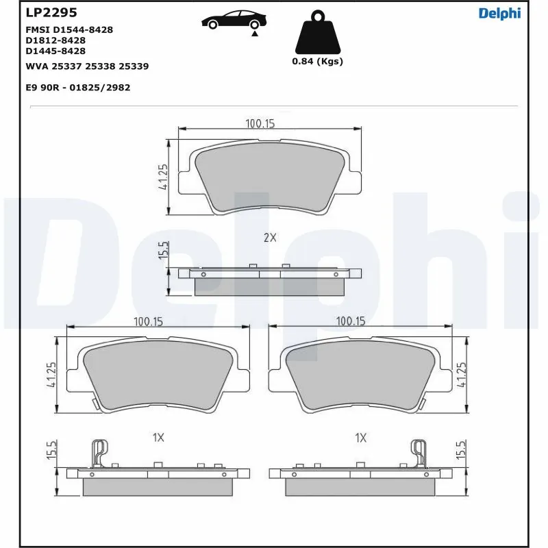 Brake Pad Set, disc brake LP2295