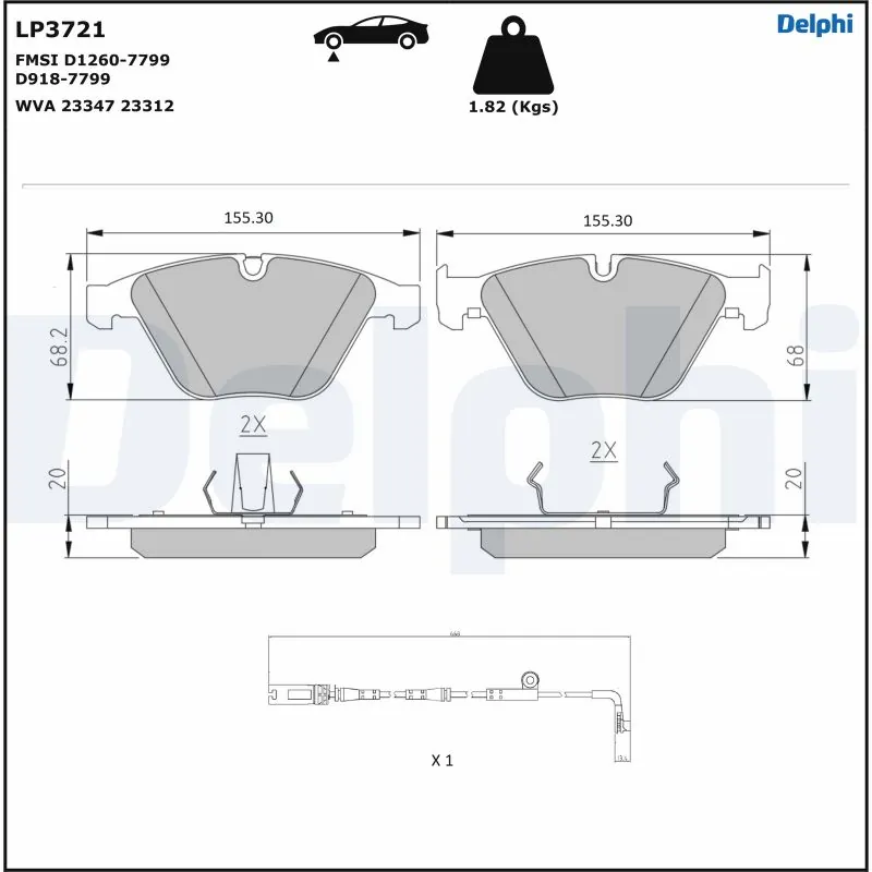 Brake Pad Set, disc brake LP3721