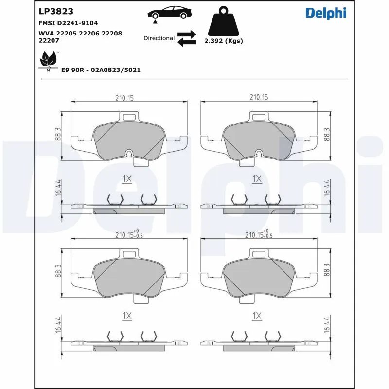 Brake Pad Set, disc brake LP3823