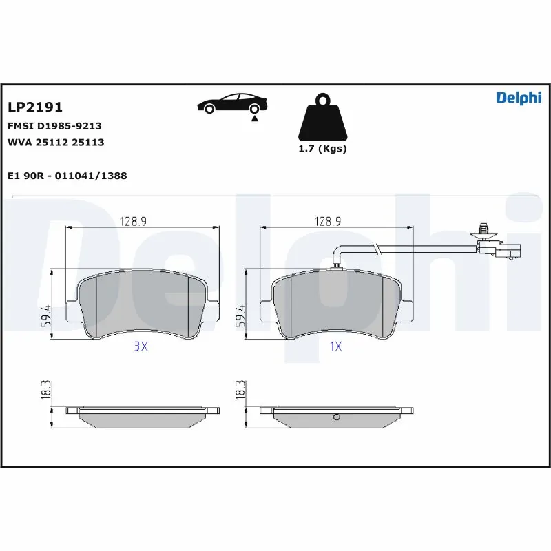 Brake Pad Set, disc brake LP2191